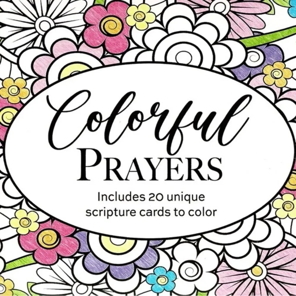 CrownJewlz Adult Coloring Floral Prayer & Scripture Cards (20 ct set)